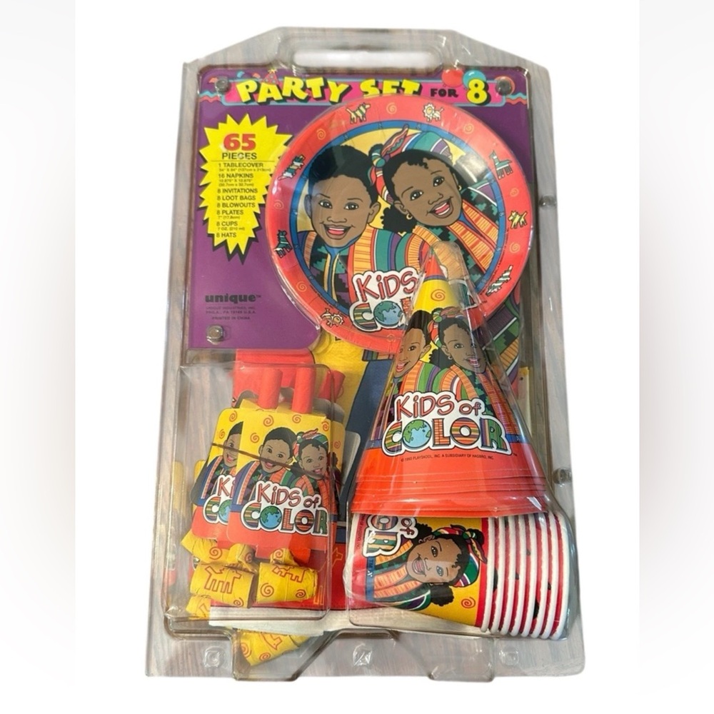 Vintage Playskool Kids Of Color Party‎ Set for 8 1993 Rare NIB